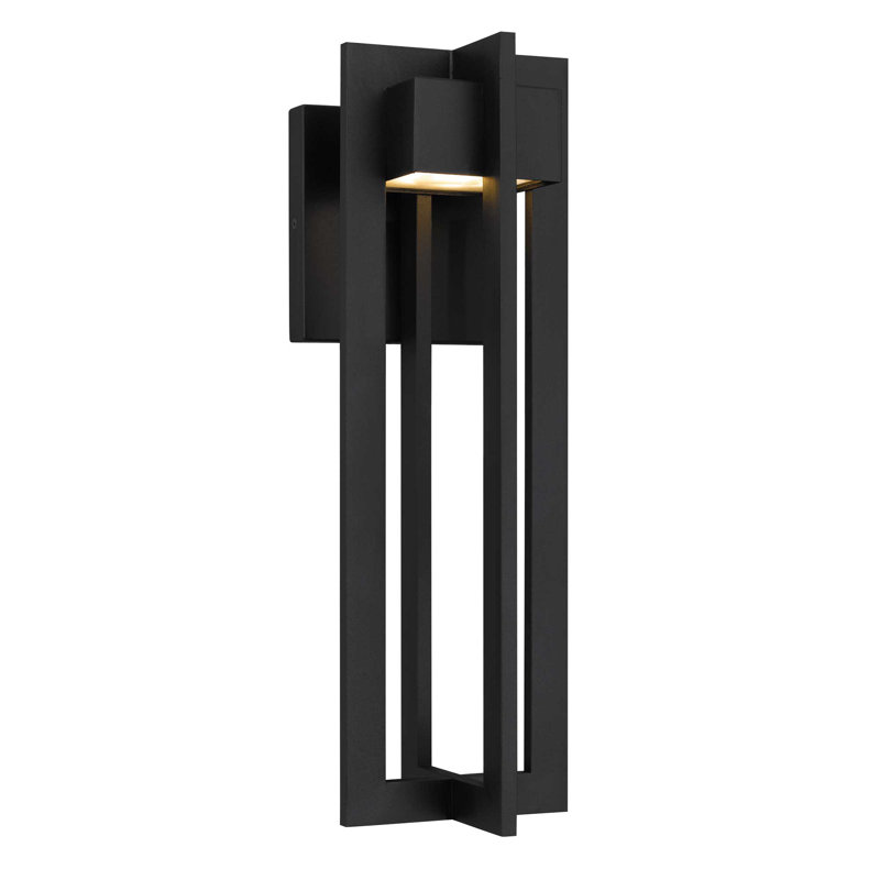 Applique murale d'extérieur à DEL noire intégrée, H 18 po x l 6,75 po x P 5,75 po