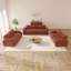 Ensemble de canapés modernes 2 + 2 + 3 places à assise profonde en velours avec éponge haute densité 32D, aucun assemblage requis pour le salon-130622466-130622467
