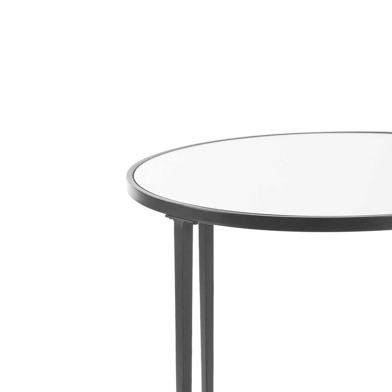 Table de bout latérale avec plateau en miroir Lize, tablette ouverte, noir Lifier