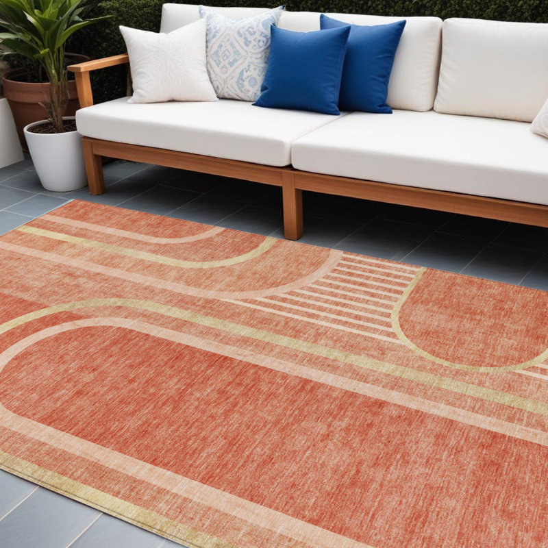 Tapis extérieur lavable antidérapant 9 pi x 12 pi Salmon