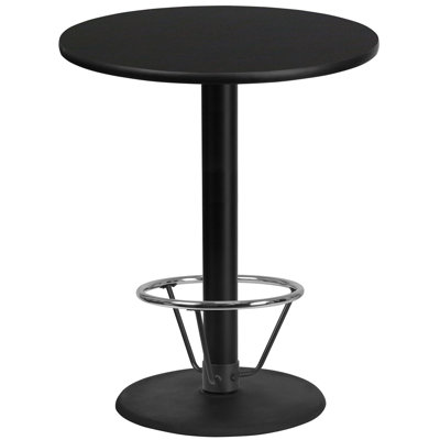 Plateau de table rond en stratifié 24 po Basinger et base de table ronde à hauteur de barre 18 po Basinger