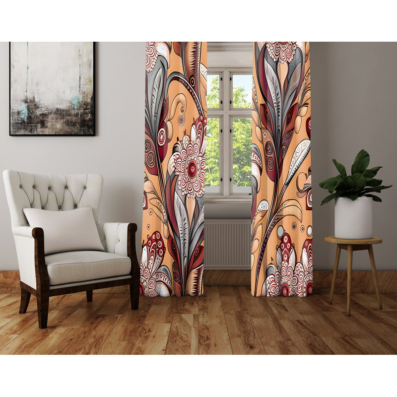 Paire de rideaux semi-transparents en polyester Deuntae, L 40 po x L 82 po