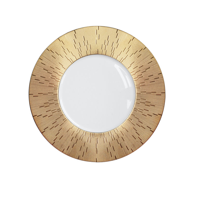 Infini Porcelain Dinner Plate, Gold