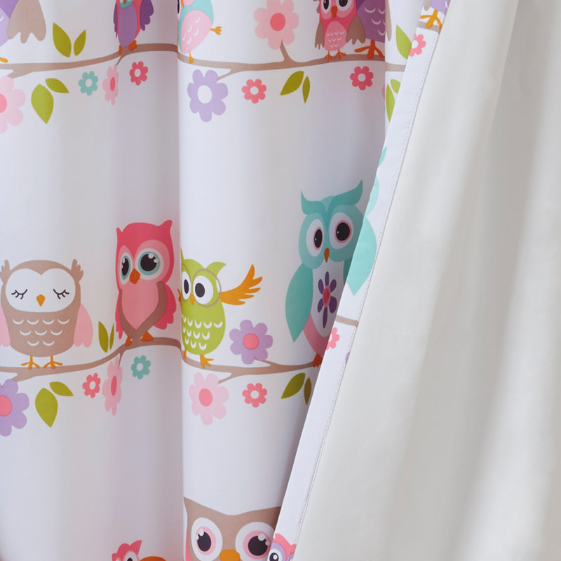 Panneau de rideau occultant imprimé hibou (seulement 1 panneau PC), L 50 po x L 63 po