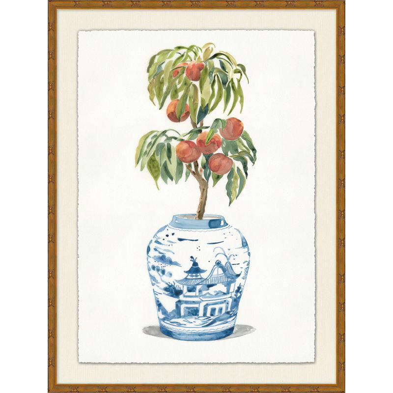 Chinoiserie Fruit Vase 1 Print by Lillian August