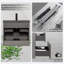 Petit meuble-lavabo 24 po avec lavabo, meuble de rangement mural flottant, lavabo simple sable noir quartz, 2 tiroirs à fermeture en douceur, entièrement assemblé-684106482