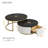 Modern Round Nesting Coffee Table Set with Drawer–Fluted Design-1601665684