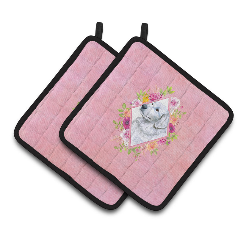 Caroline's Treasures Polyester Potholder Set, Pink, Great Pyrenees