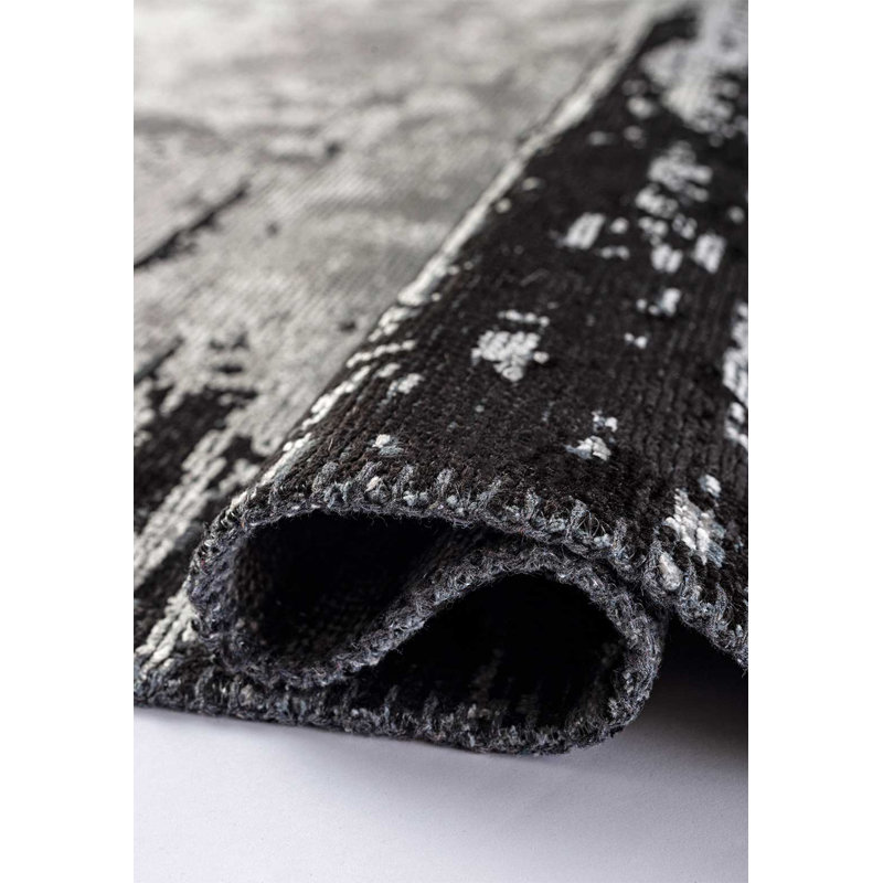 Rapture Black/Gray Luxury Area Rug, Rectangle 7'10" x 11'2"