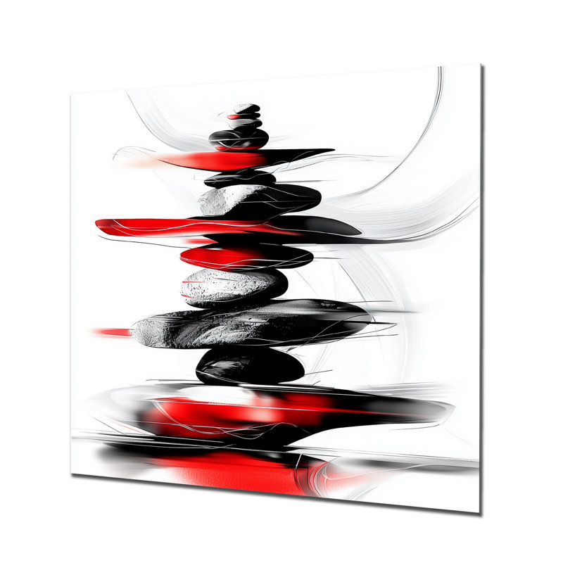 «Modern Modern Tower In Canadian Flag Color II - Canada», reproduction d'art traditionnelle, H 29 po x l 29 po x P 0,84 po