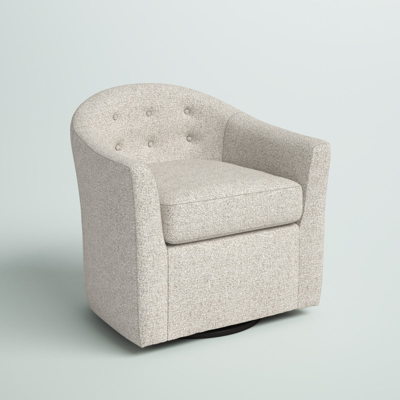 Antai Upholstered Swivel Barrel Chair, Ash