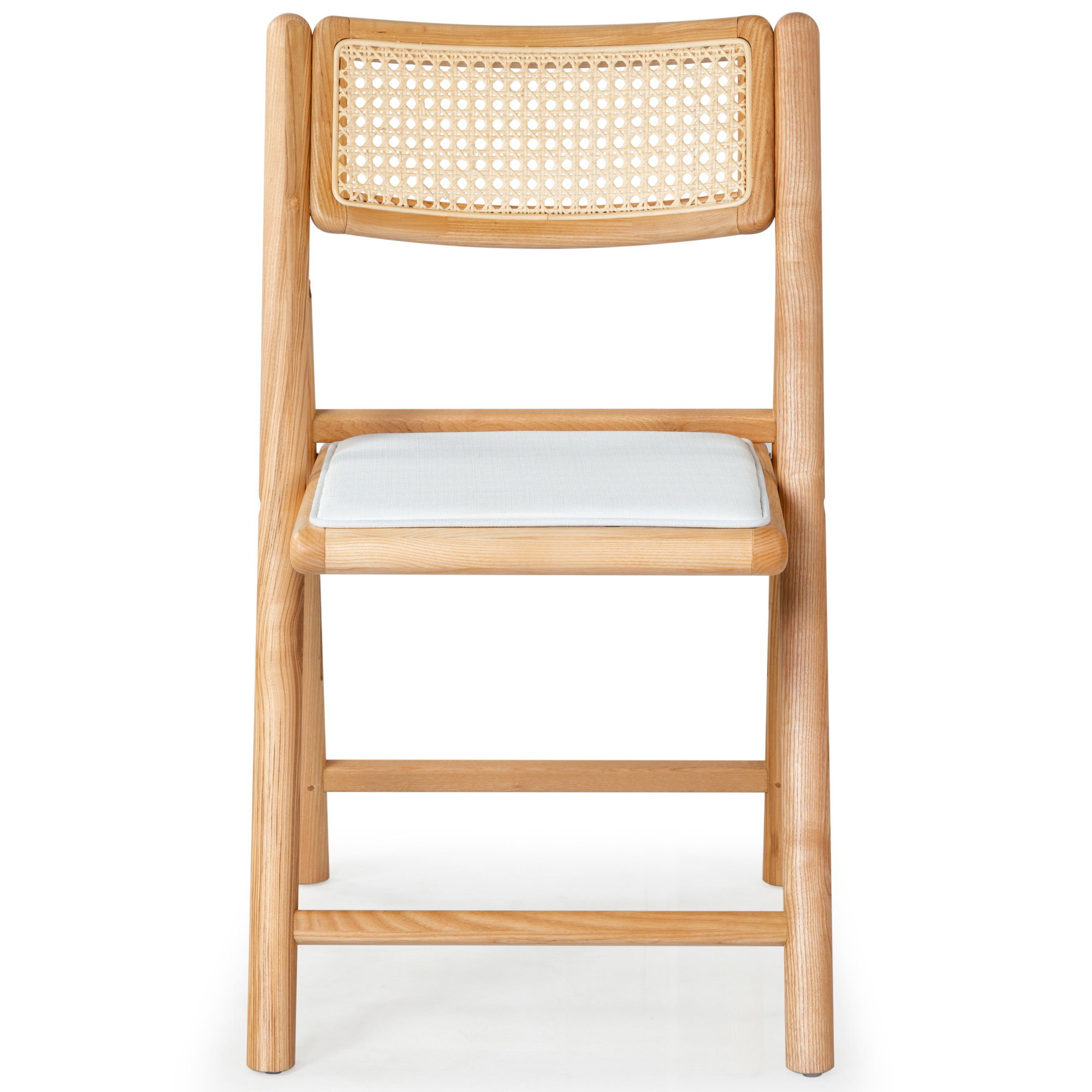 Letta Cane Folding Chairs, Natural/White