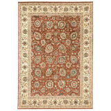 Hand Knotted Wool Area Rug in Wine And Ivory