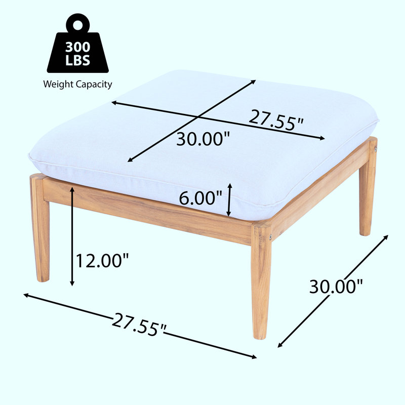 Repose-pieds d'extérieur en bois d'acacia Terassi