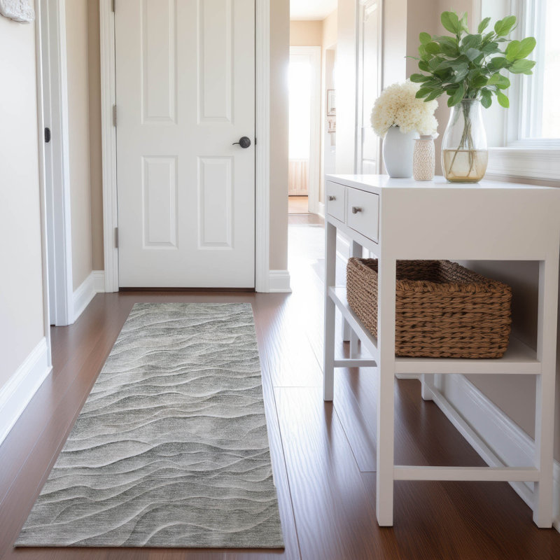 Premium Machine Washable Harjo AMF1614 Waves Rug, Runner 2'3" x 7'6"