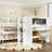 White Full Loft Bed With Storage Bookcases, Desk, Blackboard And Play Space, Safe Drawers, Desk Blackboard, Creative For , Solid Wood-421841307