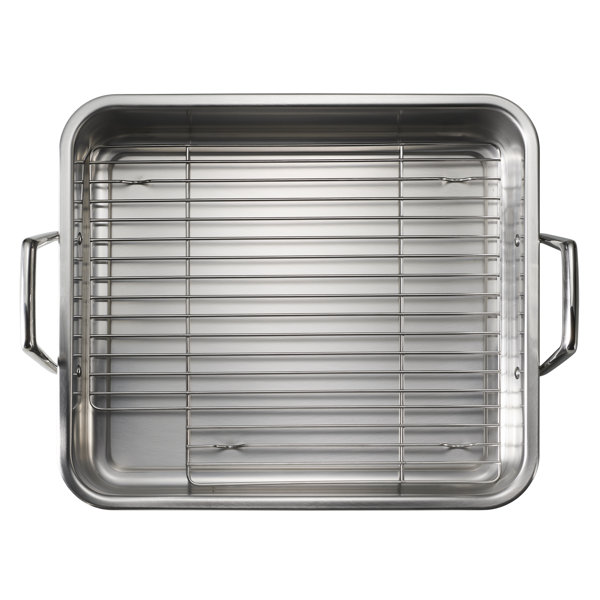 Tramontina Gourmet Tri-Ply Clad Stainless Steel Roasting Pan with Rack - Thumbnail 2