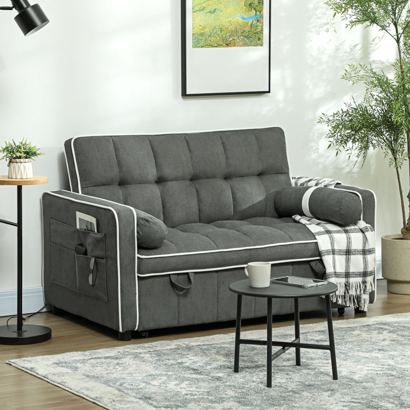 Seila 2 Seater Linen Sofa Bed