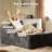 No Assembly Required Compression Packed 3-piece Cloud Modular Upholstered Sectional Sofa With Chaise Lounge Chair-82438244-82421009