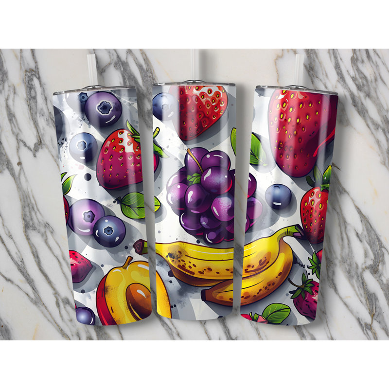 Choose Handmade Tumblers 591ml Vacuum Insulated Stainless Steel (18/8) Travel Tumbler with Straw