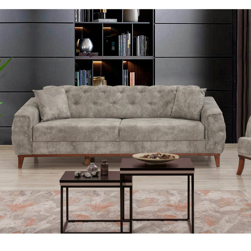 Yonkers Velvet Sofa, Grey