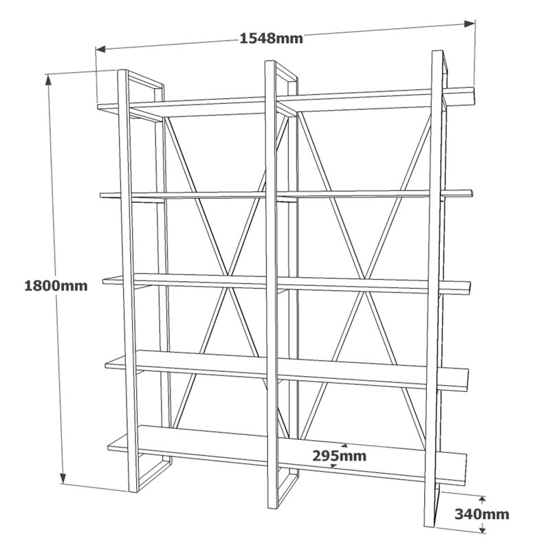 Étagère à livres H 70,9 "x l 60,9" Lineberry