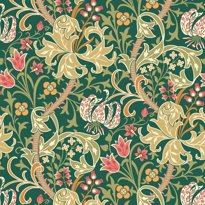 Padstow 10m x 50cm Wallpaper Roll, Forest Green