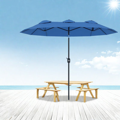 Large Patio Umbrellas, Steel Polyester Tilt Crank, Modern Outdoor Shade