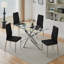 Beveard Glass Top Metal Base Dining Table