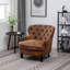 Leather Air Buttoned Accent Chair-196946797