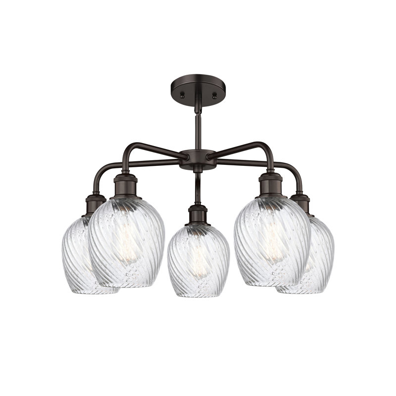 Lustre sphérique à 5 lumières Jesiah, Bronze huilé