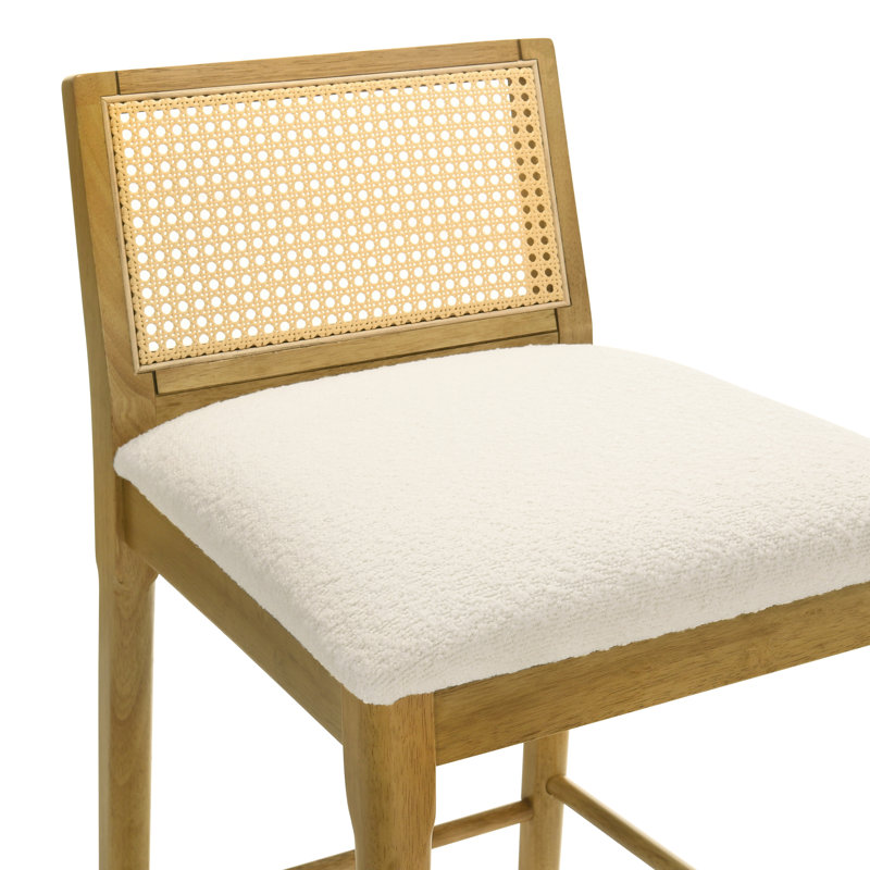 Tabouret de bar en bois Tobias Coastal, Tabouret de comptoir (siège d'une hauteur de 26 p, 3, Éclat ambré