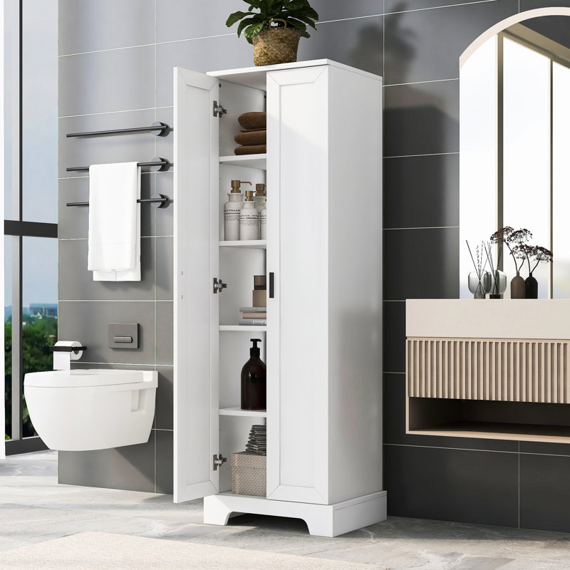 Adjustable Shelf Two - Door Storage Cabinet In White, For Office Use, Tipping Protection, 20.47 Package Width White With Shelf, Multiple Spaces, 23.94 Depth, P2