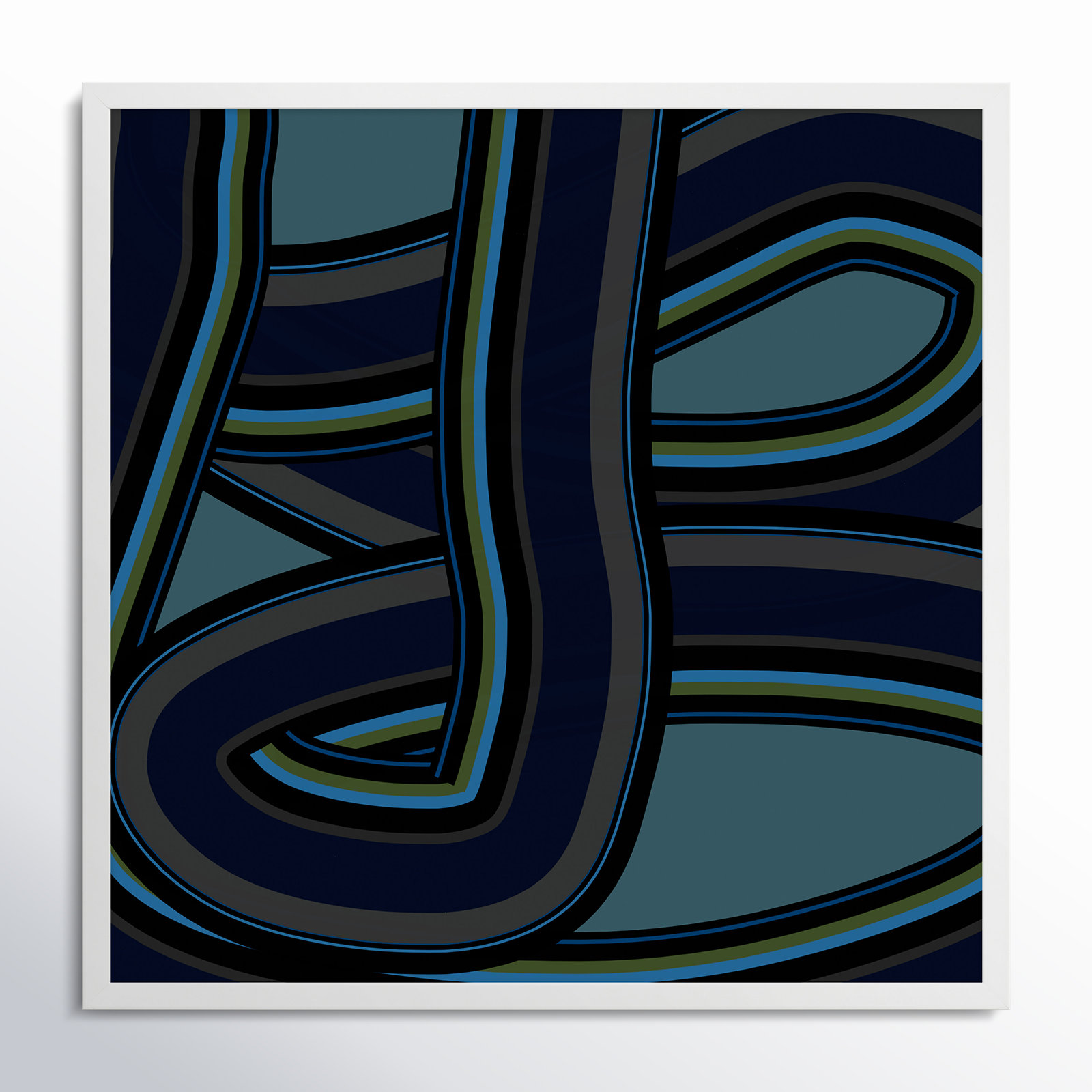 Stone Blue Twist by Jacques Pilon, White, 16" H x 16" W x 1.25" D