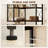 L-Shaped Bookshelf, 5-Tier Corner Bookcase, Freestanding Storage Shelf with Metal Frame for Living Room, Home Study, Rustic Brown