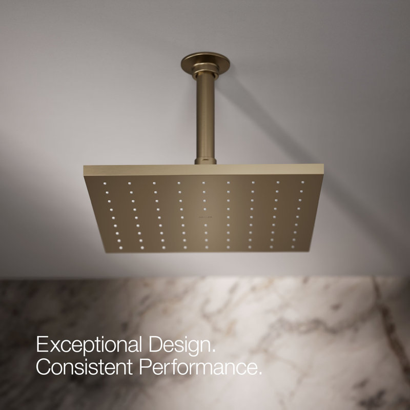 Contemporary Multi Function Rain Shower Head, Vibrant Brushed Bronze, Square, 1.75 GPM
