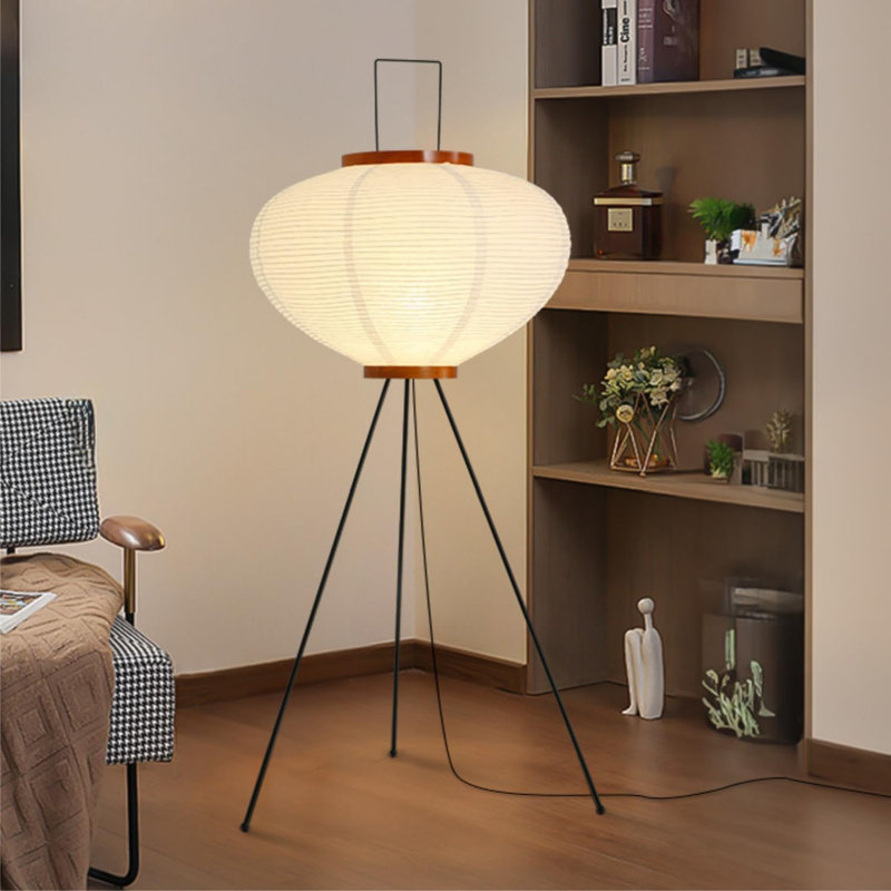 Noguchi Akari Rice Paper Floor Lamp - Handcrafted Lantern Design For Soft Ambient Lighting