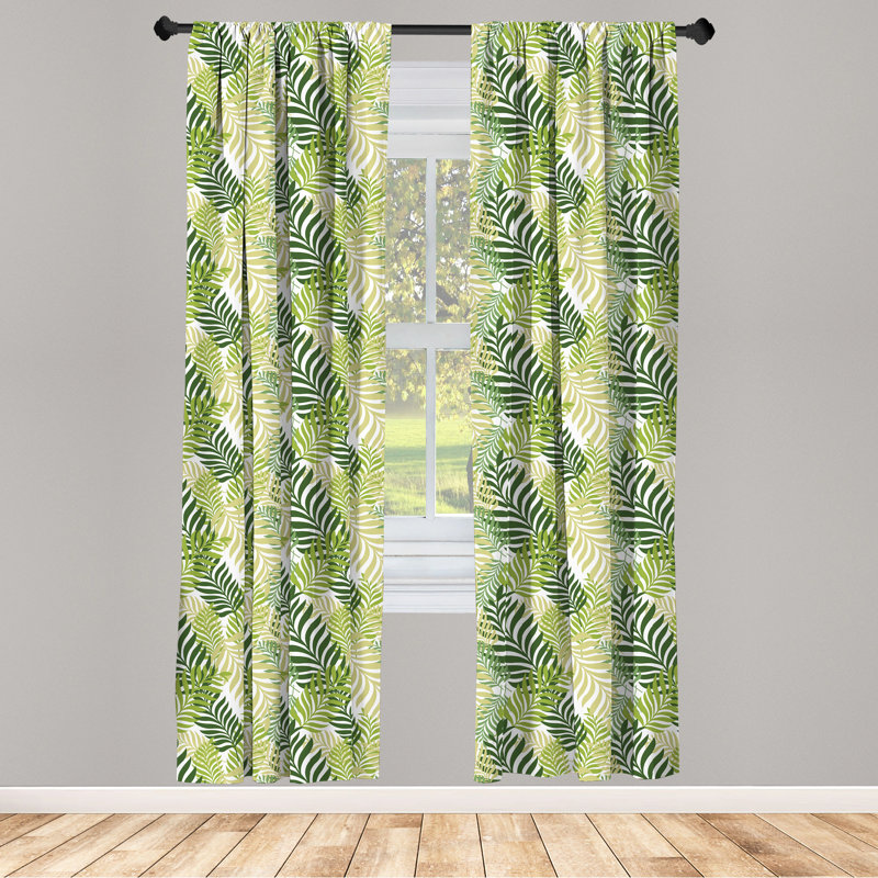 Leaf Semi-Sheer Rod Pocket Curtain Panels, 28" x 84"