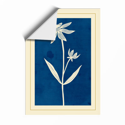 Twin Blooms In Blue Botanical - Print