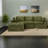 Spacious Green Chenille Sectionals, Modular L-shape Sofa For Home