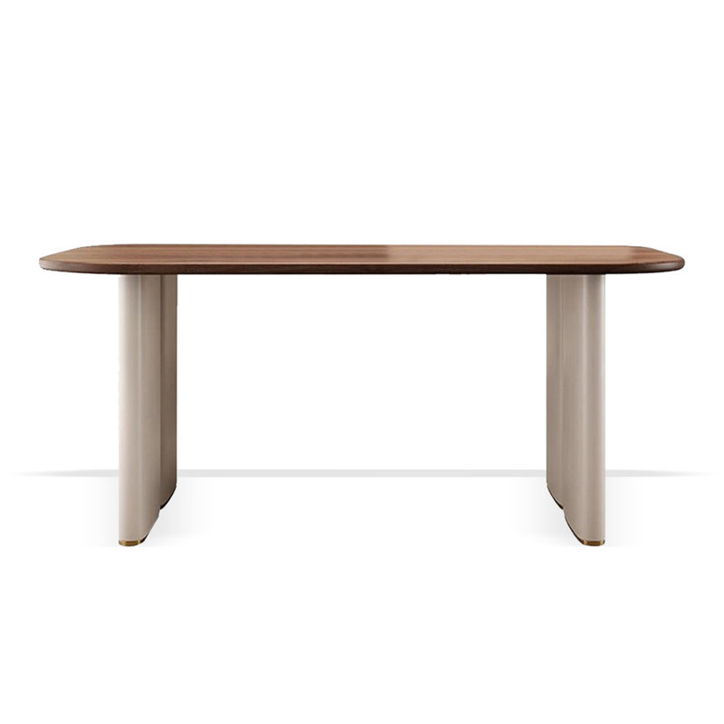 Bureau en bois massif crème rétro, 29.53" H x 55.12" W x 27.56" D