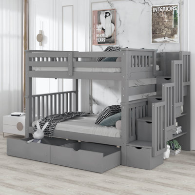 Eridano Kids Full Over Full Bunk Bed with Drawers