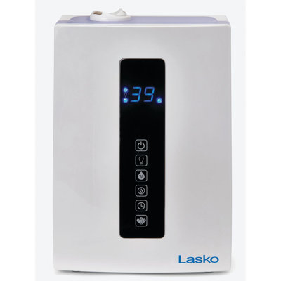 Lasko Dual Mist Ultrasonic Console Humidifier with Adjustable Humidistat for