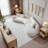 128" Modern Curved Sectional Sofa, Butterfly Backrest, Boucle 5-Seater With 3 Pillows, Solid Wood Frame & Steel Springs-1468523605
