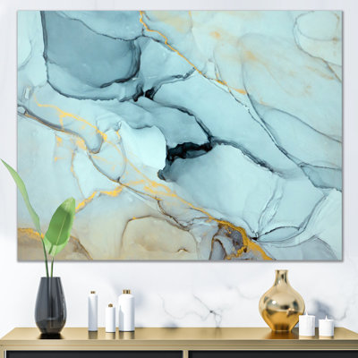 «Golden Turquoise», art mural sur toile Glam