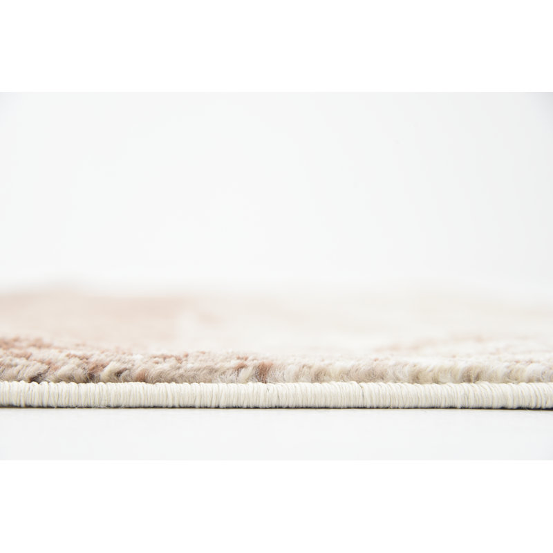 Tapis beige foncé / crème Mathieu, Rectangle de 5 pi x 8 pi