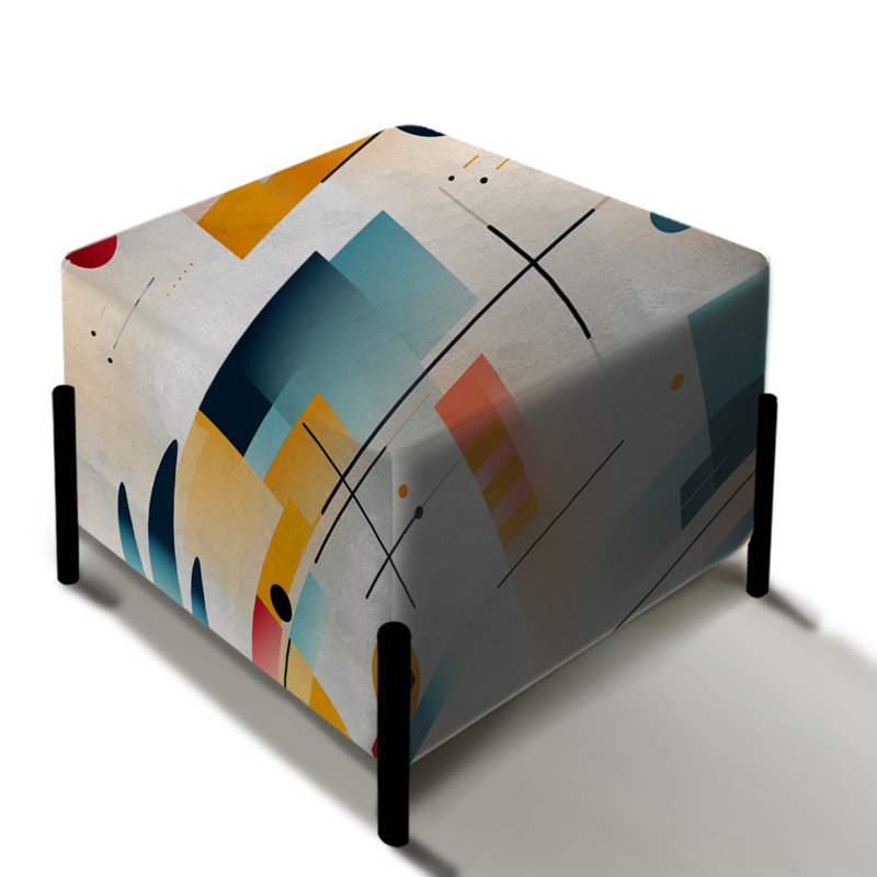 Urban Tranquility - Geometric Square Ottoman