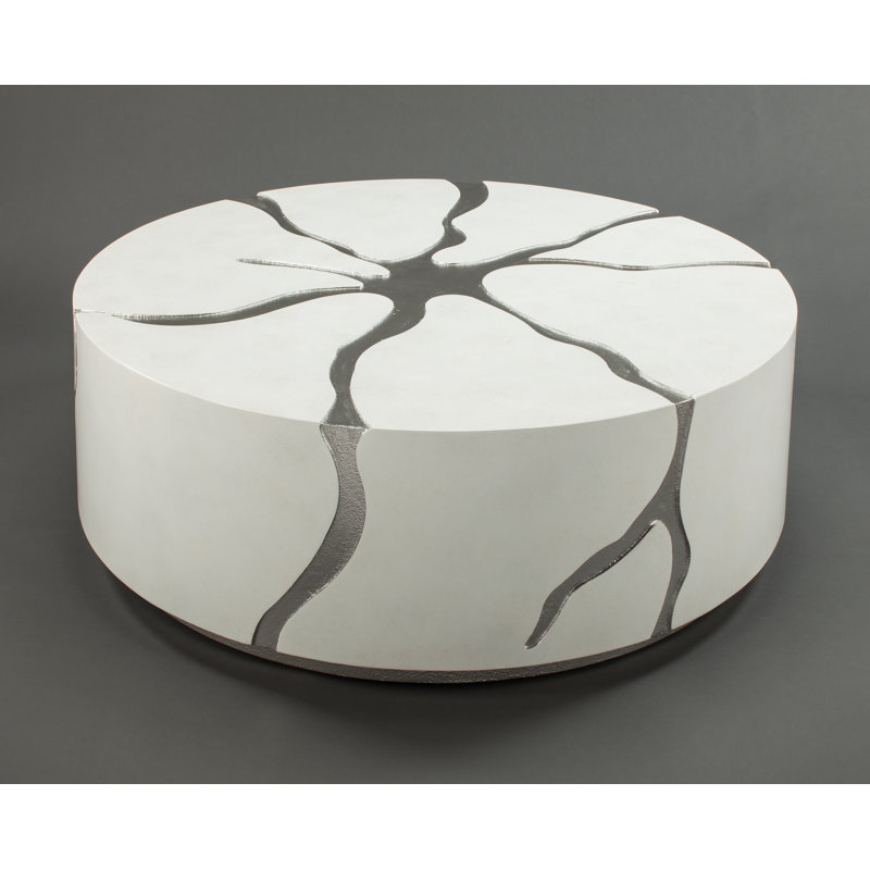 Single Coffee Table, Frosty White/Gritty Silver