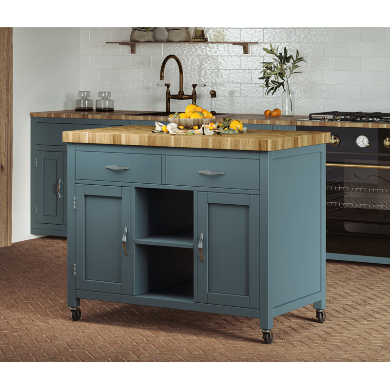 Dheeran Kitchen Island, Blue