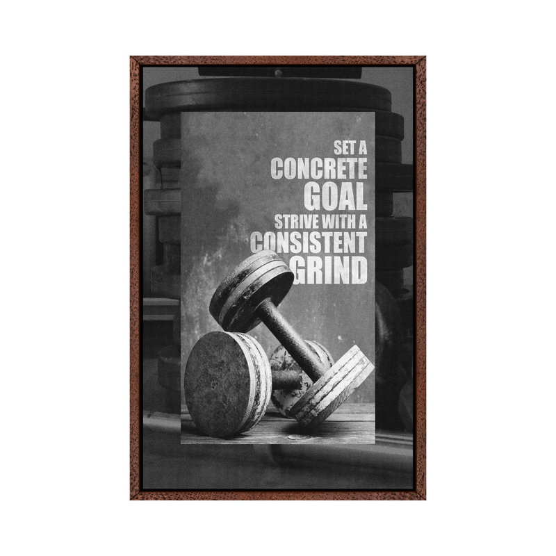 Motivational Gym Quote by Adrian Baldovino - Print on Canvas, Classic Brown Wood Framed, 66.04cm H x 45.72cm W x 3.81cm D